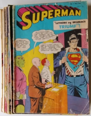 Superman, Tegneserie, Diverse Superman blade sælges samlet.
Indeholder følgende Superman fra 1965 - 