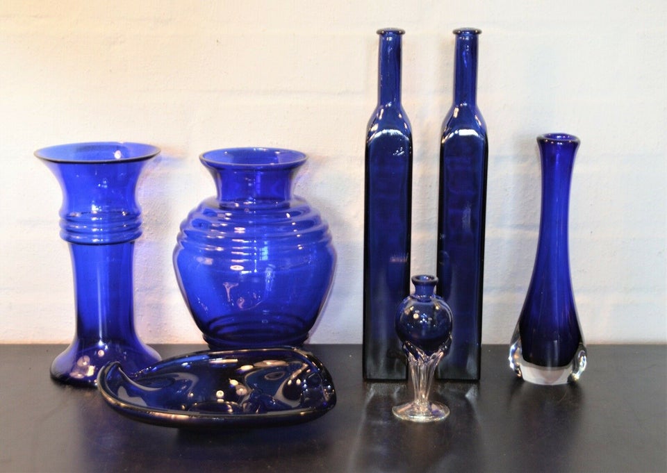Glas, blå glas vaser - samling