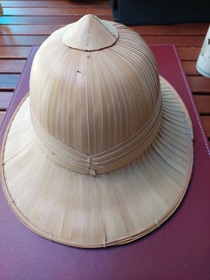 Hat, stråhat, ?, str. 53 cm,  natur,  strå,  God men brugt, Retro stråhat fra 80'ernes Thailand
Hove