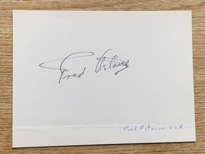Autografer, Fred Astaire autograf, Fred Astaire original autograf. Fra stor dansk autografsamling. 1