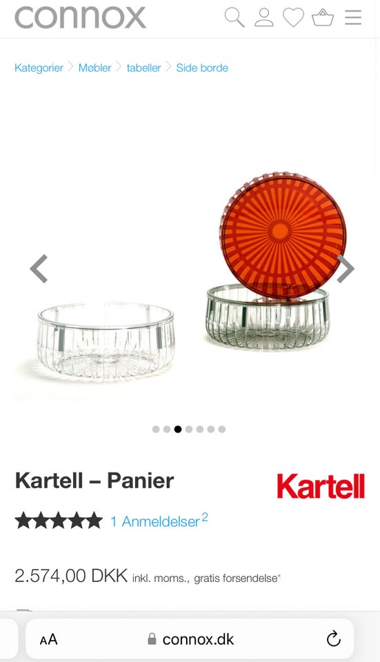 Sofabord, Kartell Panier, andet materiale