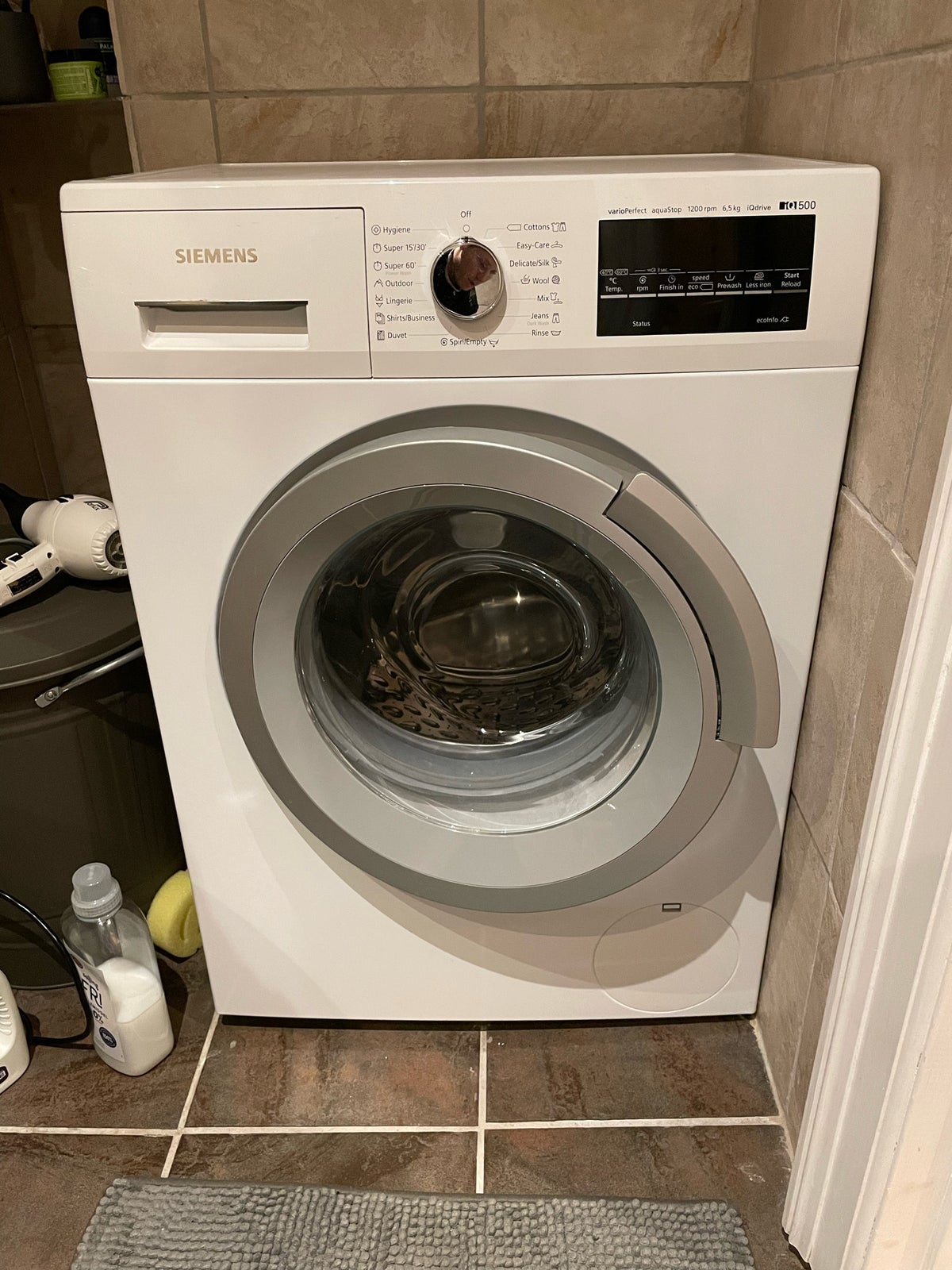 Siemens vaskemaskine, IQ500, frontbetjent
