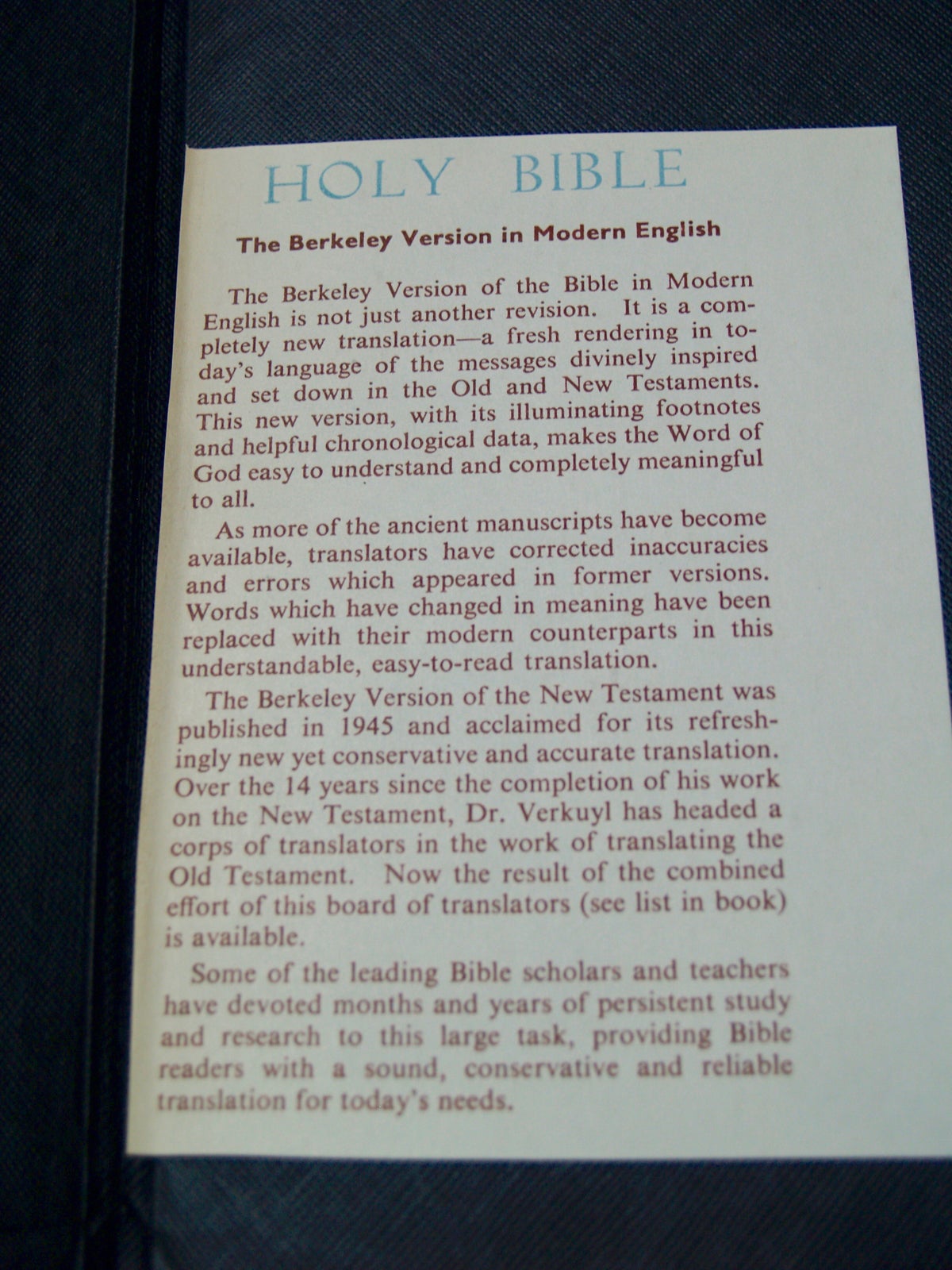 The Holy Bible, Berkeley Version