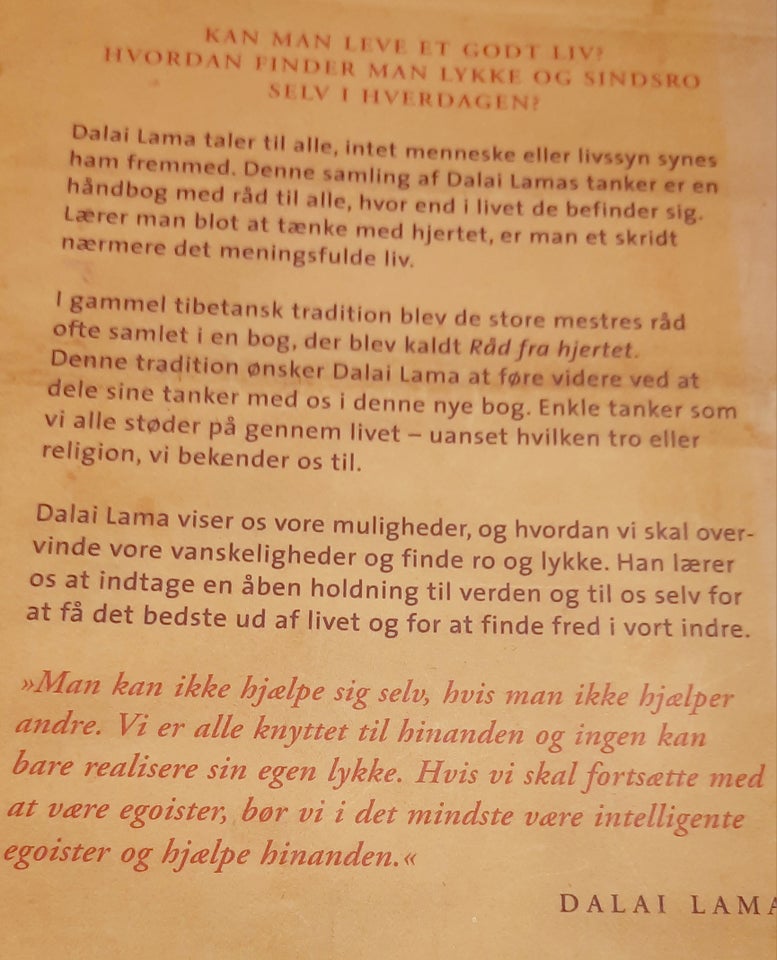 Dalai Lama Råd fra hjertet & Et buddhistisk syn..., Dalai