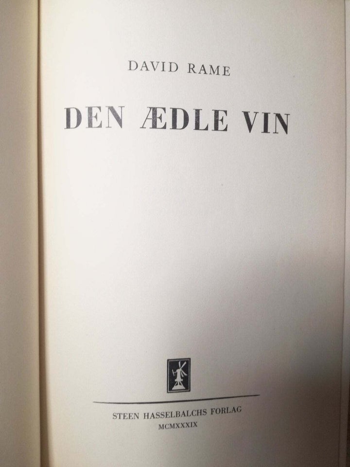 Den ædle vin, David Rame, genre: roman