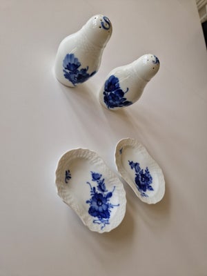 Porcelæn, Salt og peber , Blå blomst flettet/stel nr 10, Salt (8225) højde 9,5cm og  peber (8221) hø