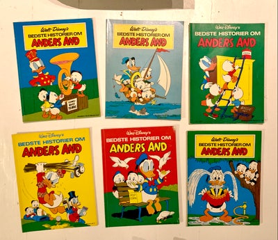 Anders And albums, Tegneserie, Nr. 1, 2, 3, 7, 8, og nr. 10. Sælges samlet for 200,-