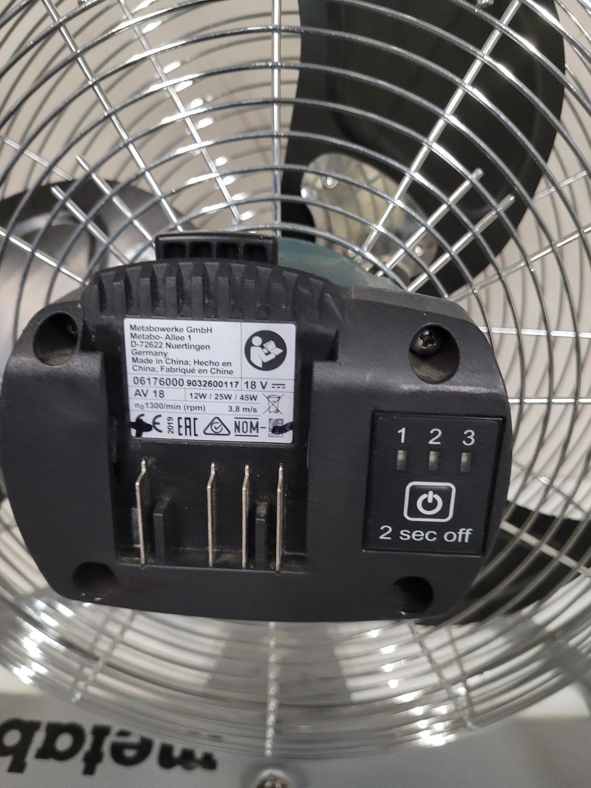 V gventilator Metabo AV18 til 18volt batteri dba.dk K b og