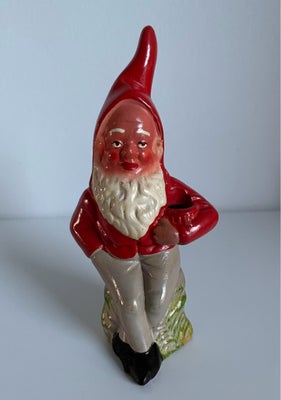 Gammel keramik nisse, Gammel retro vintage keramik nisse / julemand / lysestage / nissestage i keram