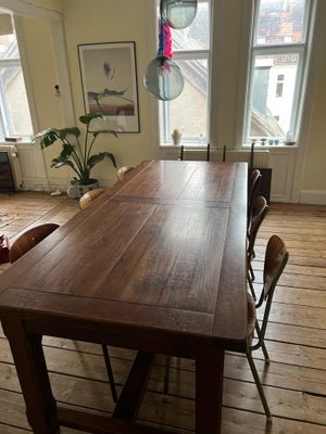 Spisebord, Egetræ, Antikt fransk langbord, b: 95 l: 220, Smukt Fransk langbord i massivt egetræ, med