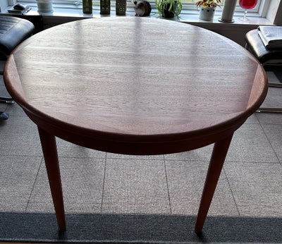 Spisebord, Teaktræ, Fedt spisebord med originale tillægs plader 

 109 i diameter 
De to tillægsplad