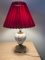 Anden bordlampe, Antik bordlampe porcelæn og messing med