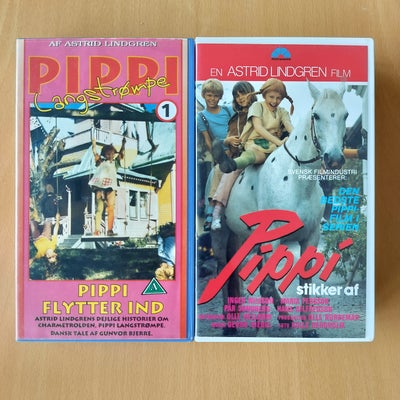 Børnefilm, Pippi Langstrømpe, VHS filmene er blevet testet, og virker som de skal. Jeg sælger dem sa