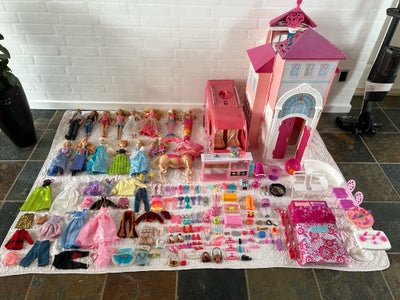 Barbie, Barbie, Kæmpe BARBIE pakke bestående af Barbie-autocamper, 250kr, Barbie-hus 300kr, Barbie-b