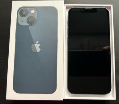 iPhone 13 Mini, 128 GB, blå, Perfekt, iPhone 13 mini med 128 GB hukommelse sælges. Farven er midnigh