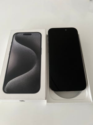 iPhone 15 Pro, 128 GB, sort, Perfekt, Sælger denne iPhone 15 Pro i perfekt stand i farven black tita