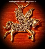 Halskæde, sølv, * Smuk halskæde med Pegasus - i Tibetansk