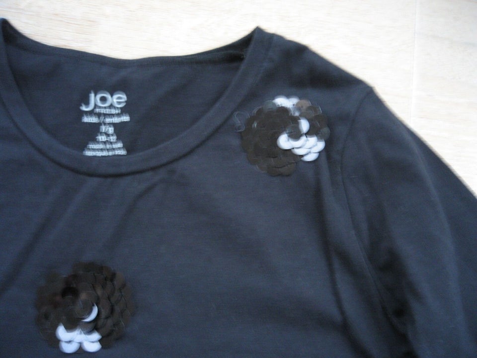 T-shirt, Sort m "pailliet bomber", Joe