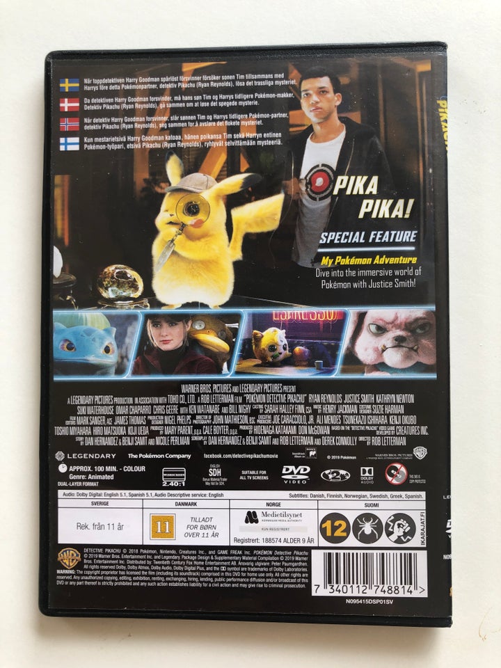 Pokémon Detective Pikachu, instruktør Rob Letterman, DVD