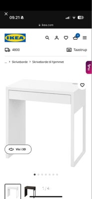 Skrivebord, Ikea, b: 73 d: 50 h: 76, Lille skrivebord fra Ikea