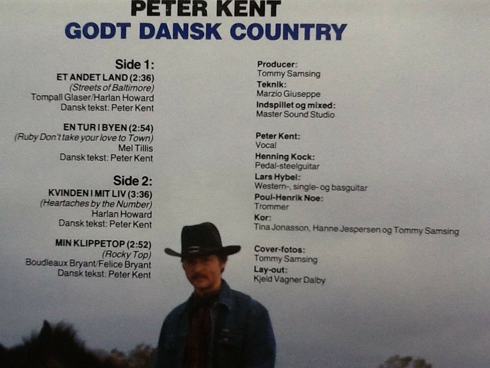 Maxi-single 12", Peter Kent, - godt dansk country !