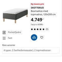 Boxmadras, 120x200 Ikea Skotterud, b: 120 l: 200 h: 55