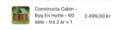 Legehus, Constructa Cabin hytte/ hus, Constructa Cabin hytte / hus i 60 dele . Det er helt nyt uåbne