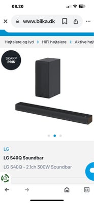 Soundbar, LG, Perfekt, Soundbar og subwoofer fra Lg som nyt købt i marts mdr brugt få gange ny pris 