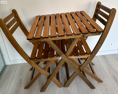 Andre borde, Ikea, birketræ, Wooden table & two chairs, new, IKEA