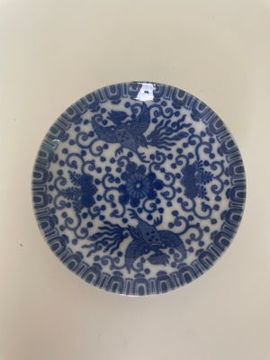 Andet, Underkop , Japansk antikvitet, vintage blå & hvid chinoiserie porcelæn tallerkener, phoenix f