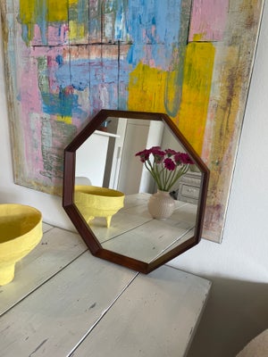 Vægspejl, b: 45 h: 45, Smukt mahogni spejl
