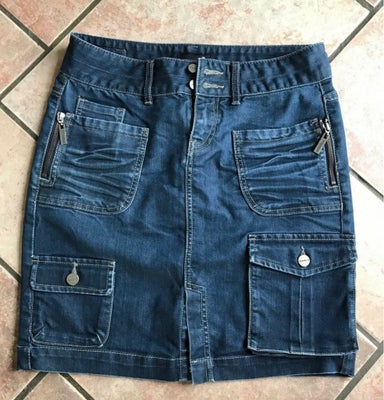 Cowboy nederdel , str. 36, Dranella ,  Blå ,  Denim ,  God men brugt, Nederdel fra Dranella ,str 36 