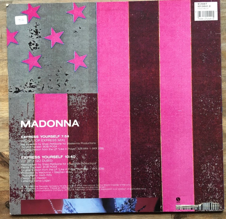 Maxi-single 12", Madonna, Express Yourself