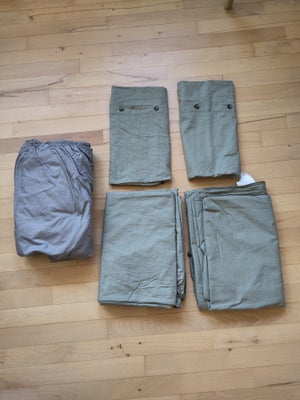 Sengetøj, Ikea, 2 sæt 140x200cm og lagen til boxmadras 160x200 cm. Salvie-grøn, med fine knaplukning