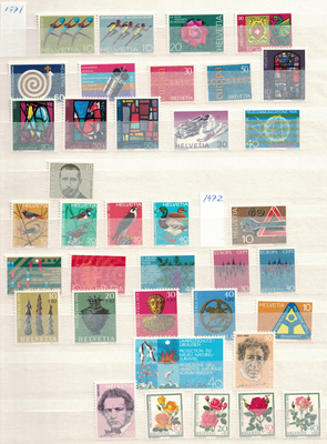 Schweiz, postfrisk, 1971-84 Schweiz postfrisk ** lot, med 478 forskellige frimærker. Ca. halvdelen a
