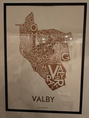 Plakat, Kortkartellet, motiv: Valby, b: 50 h: 70, Kortkartellet Valby plakat 50x70. Sælges uden ramm