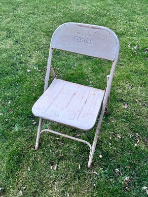 Vintage stol, Gammel Steelfold vintage jernstol, klapstol 
