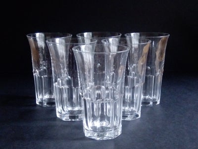 Glas, Ølglas, Holmegaard, 
4 + 2 store fine krystal ølglas.
Glassene blev produceret af Holmegaard, 