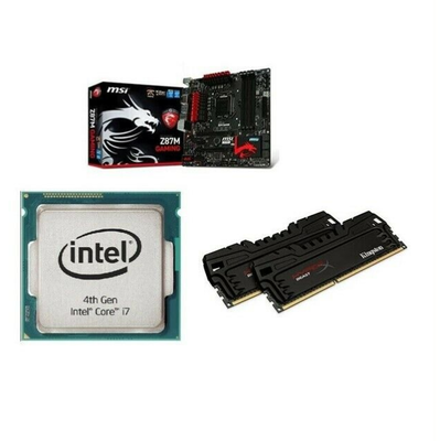 Bundle, MSI Z87M GAMING, Intel i7 4770k og 16GB 1600MHz Kingston DDR3 Ram Bundkortets nederste PCI p