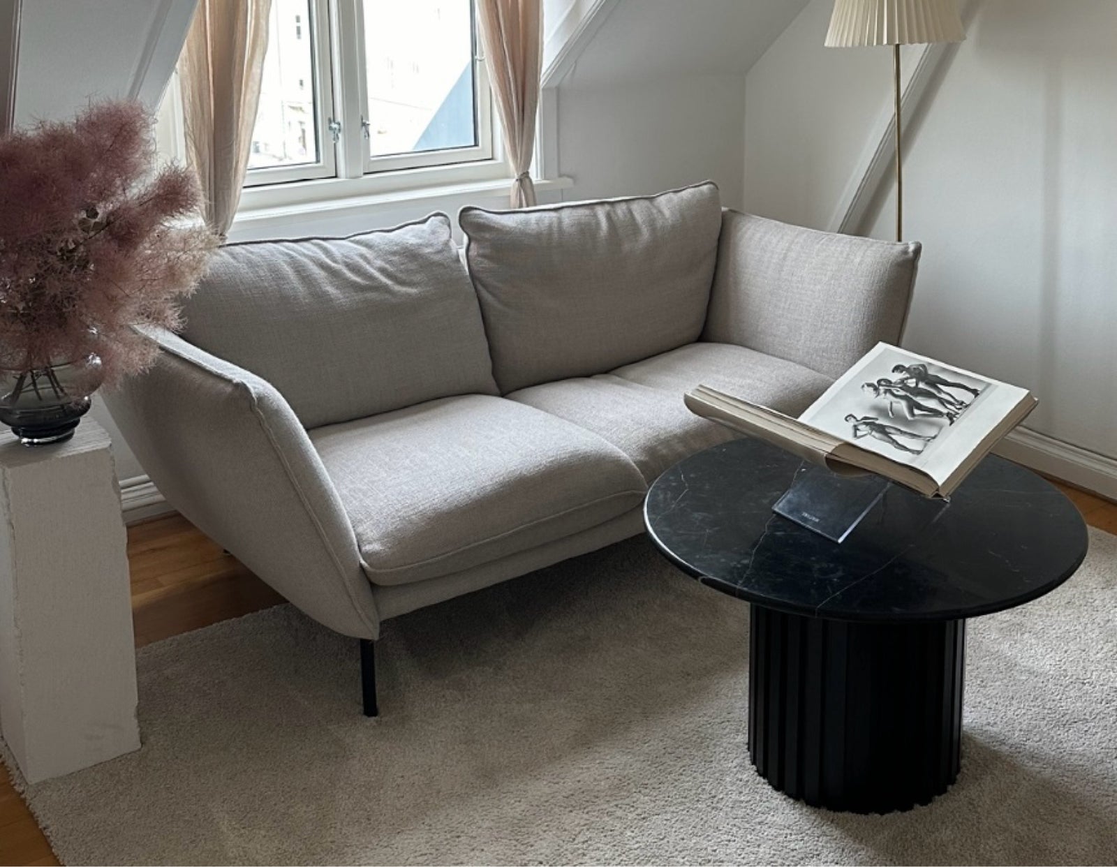 Sofa, 2 pers. , (RESERVERET) SITS Hugo designer sofa med puf
