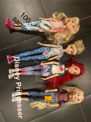 Barbie, 4 Disney Prinsesser alt tilbehør medfølger, De er intakte og med alt tilbehør og tøj og sko.