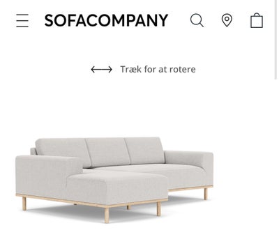 Chaiselong, polyester, Sofacompany, Chaiselong sofa fra Sofacompany med massiv egetræstel, i farven 