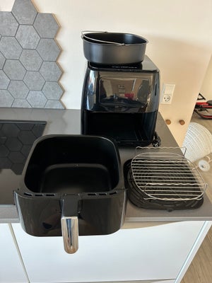 Onyx airfryer 8 L, Onyx, Sælger denne sorte Onyx Airfryer 8L med følgende tilbehør: 
Muffinform (ubr