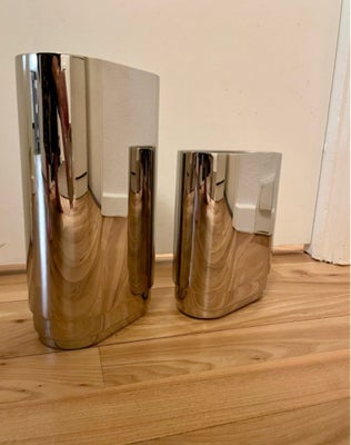 Vase, Georg Jensen, 2 vaser, "Manhattan Collection", Georg Jensen, Danish design. Blankt rustfrit st