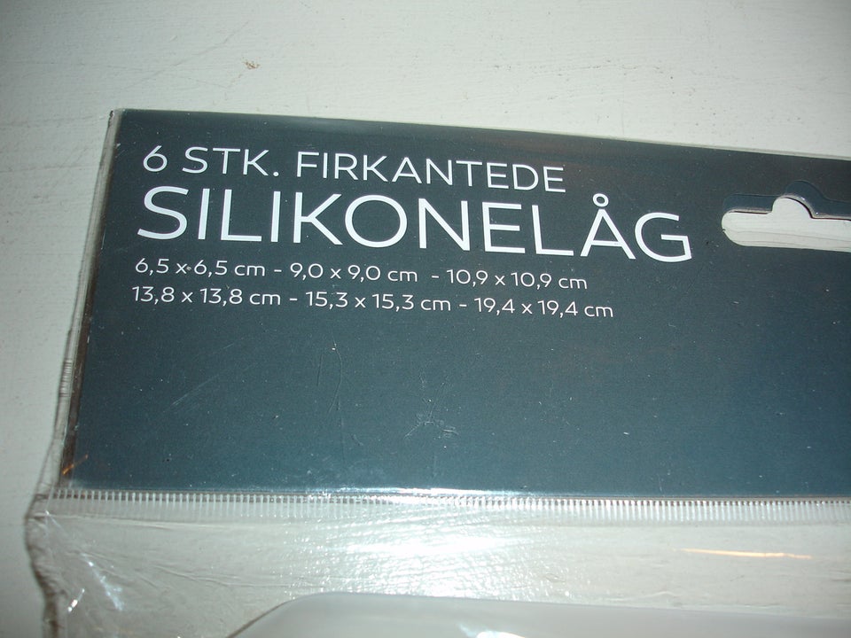 Silikonelåg, pakker med 6 stk. runde / firkantedet