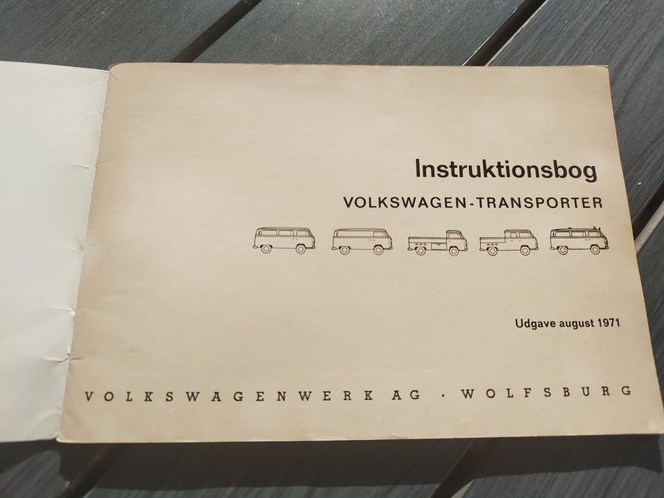 Instruktionsbog, VW Volkswagen Folkevogn Transporter