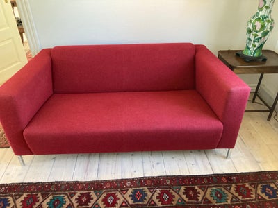 Sofa, uld, 2 pers., Varm rød sofa, italiensk ukendt design, brugt men i fin stand, længde 156 cm, dy