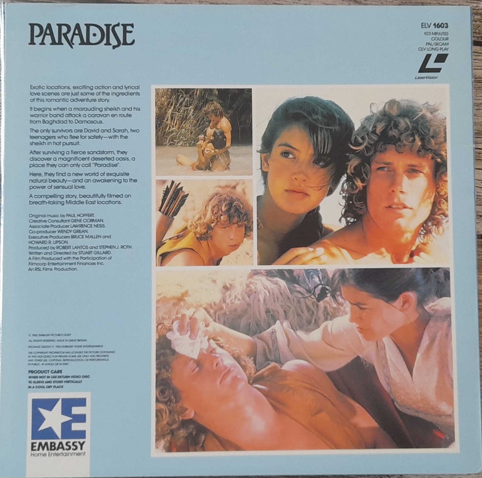 Paradise, instruktør 1982 movie, Laserdisc film