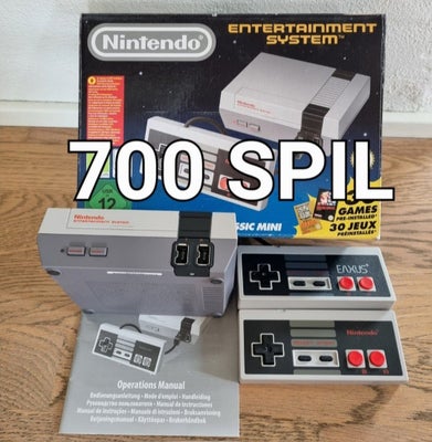 Nintendo NES, 700 spil, Perfekt, Nintendo classic mini. 700 spil, Perfekt, Som ny med de originale 3
