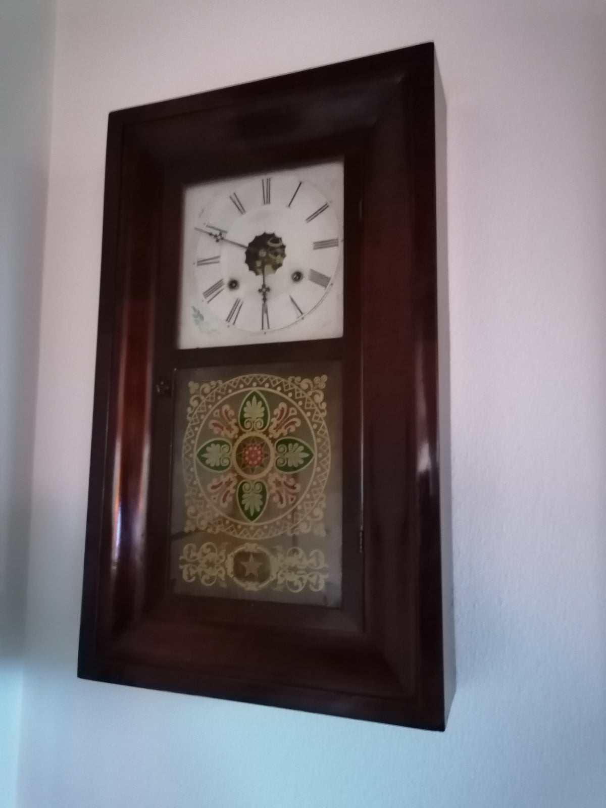 Vægur - Farmers clock, Mahogni
